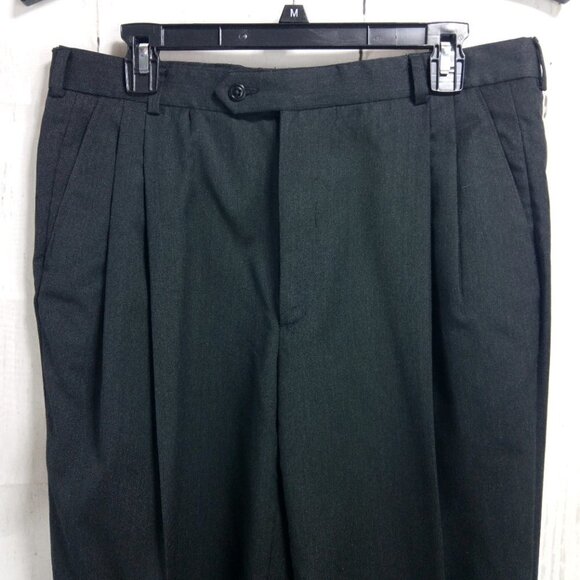 Society Brand Ltd By Hartmarx 44R 2 Button Charcoal 2pc Suit 32x31.5 Pleated - Picture 11 of 14